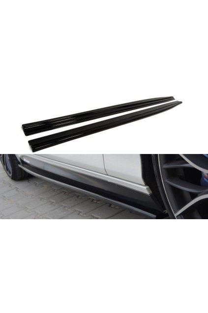 Maxton Design difuzory pod boční prahy pro BMW řada 1 F20- F21, černý lesklý plast ABS, M135i / M140i / M-Pack