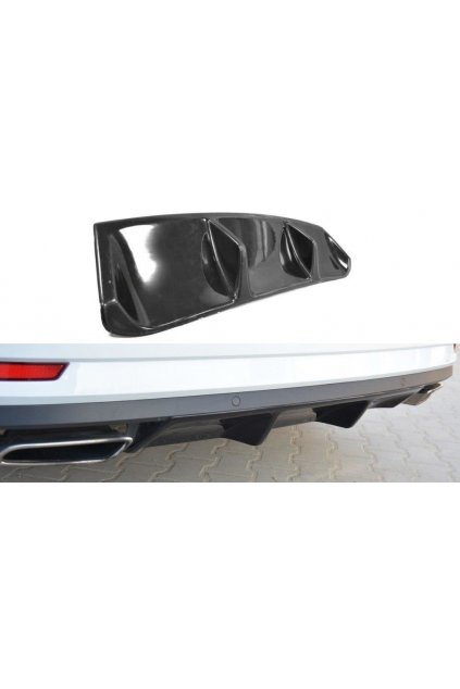 Maxton Design vložka zadního nárazníku pro Škoda Superb Mk3, černý lesklý plast ABS