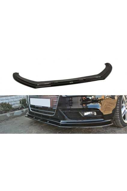 Maxton Design spoiler pod přední nárazník ver.1 pro Audi A4 B8 Facelift, černý lesklý plast ABS