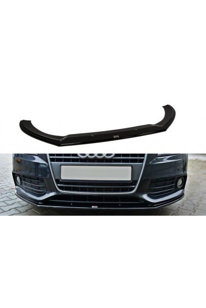 Maxton Design spoiler pod přední nárazník ver.2 pro Audi A4 B8, černý lesklý plast ABS