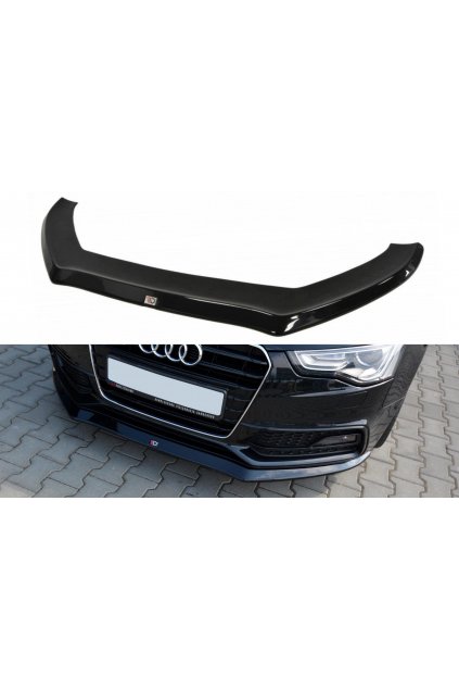 Maxton Design spoiler pod přední nárazník ver.1 pro Audi A5 8T FL, černý lesklý plast ABS, S-Line