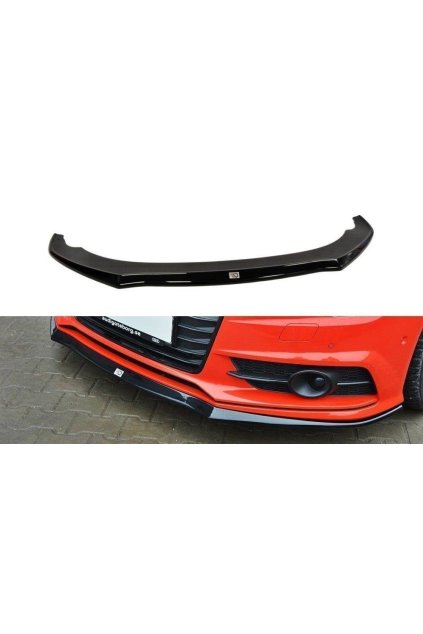 Maxton Design spoiler pod přední nárazník pro Audi A7, S7 C7 FL Facelift, černý lesklý plast ABS