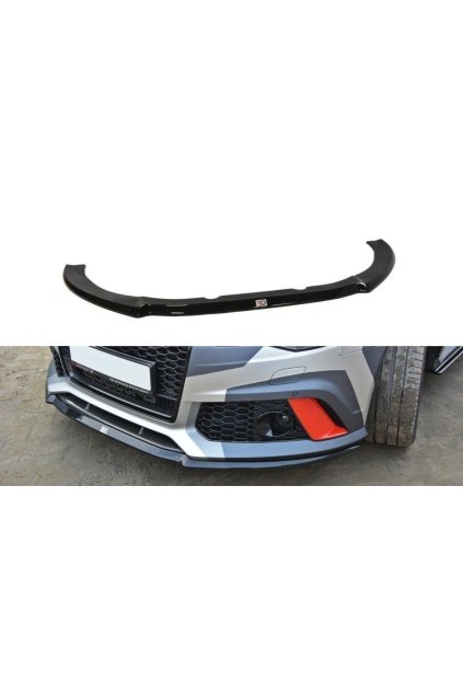 Maxton Design spoiler pod přední nárazník ver.2 pro Audi RS6 C7 Facelift, černý lesklý plast ABS