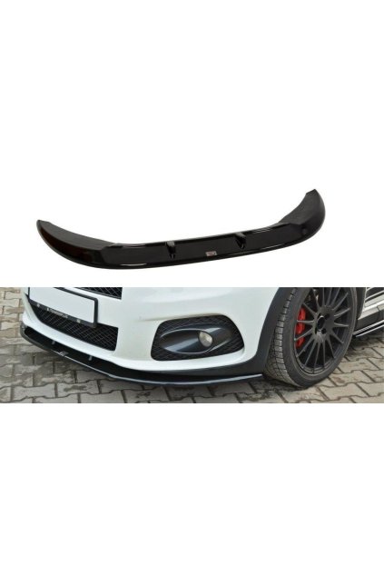 Maxton Design spoiler pod přední nárazník ver.2 pro Fiat Grande Punto Grande Punto Abarth, černý lesklý plast ABS