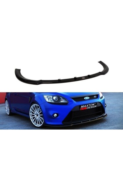 Maxton Design spoiler pod přední nárazník ver.1 pro Ford Focus RS Mk2, černý lesklý plast ABS