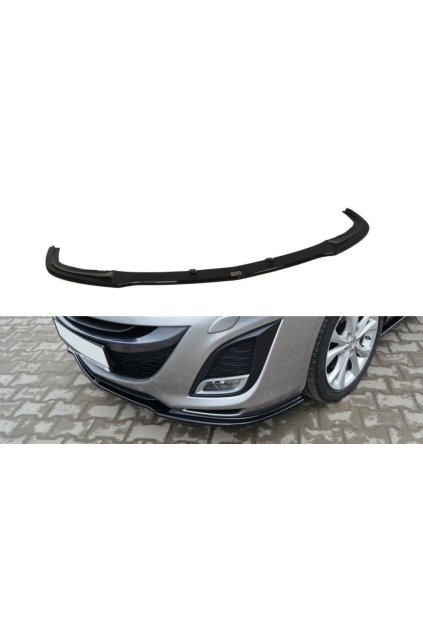 Maxton Design spoiler pod přední nárazník pro Mazda 3 Mk2, černý lesklý plast ABS