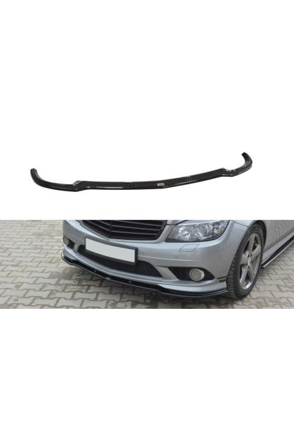 Maxton Design spoiler pod přední nárazník pro Mercedes třída C W204/AMG-Line, černý lesklý plast ABS, předfacelift