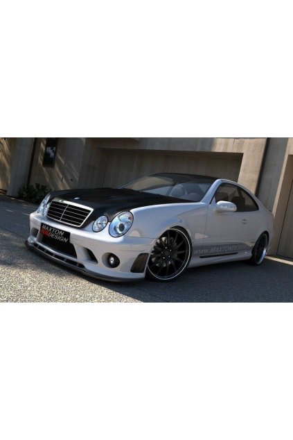 Maxton Design spoiler pod přední nárazník pro Mercedes CLK W208, černý lesklý plast ABS, pod nárazník (ME-CLK-208-AMG204-F1)