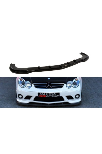 Maxton Design spoiler pod přední nárazník pro Mercedes CLK W209, černý lesklý plast ABS, pod nárazník (ME-CLK-209-AMG204-F1)