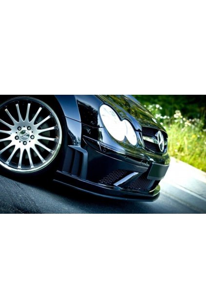 Maxton Design spoiler pod přední nárazník pro Mercedes CLK W209, černý lesklý plast ABS, SL Black Series look
