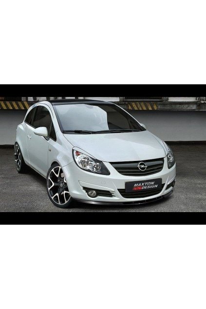 Maxton Design spoiler pod přední nárazník pro Opel Corsa D (Mk4), černý lesklý plast ABS, předfacelift