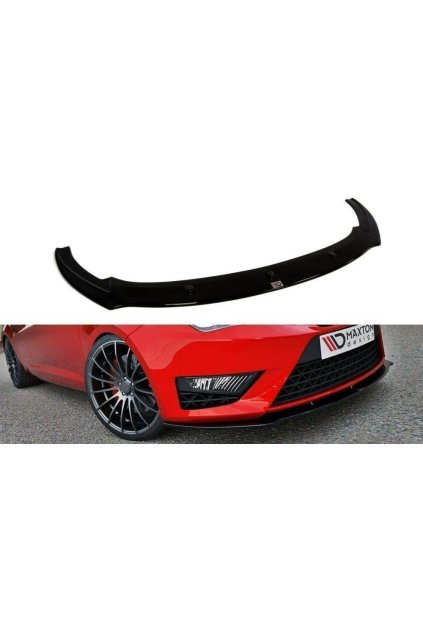 Maxton Design spoiler pod přední nárazník pro Seat Ibiza Cupra Mk4, černý lesklý plast ABS, facelift, r.v. 2013-