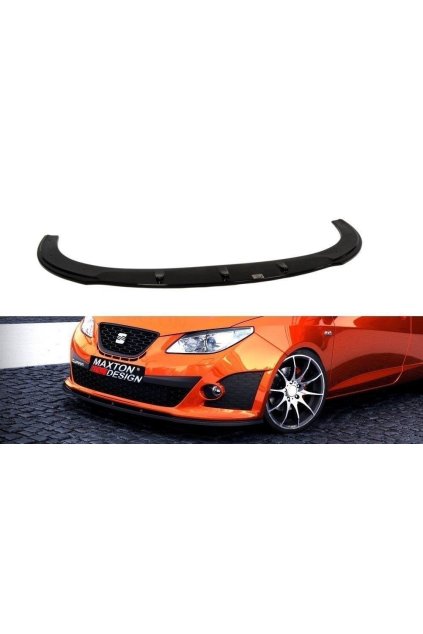 Maxton Design spoiler pod přední nárazník pro Seat Ibiza Cupra Mk4, černý lesklý plast ABS, předfacelift, r.v. 2008-2012