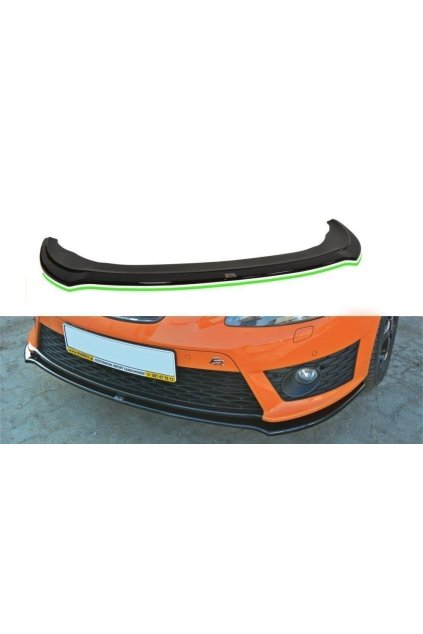 Maxton Design spoiler pod přední nárazník ver.2 pro Seat Leon Cupra Mk2, černý lesklý plast ABS