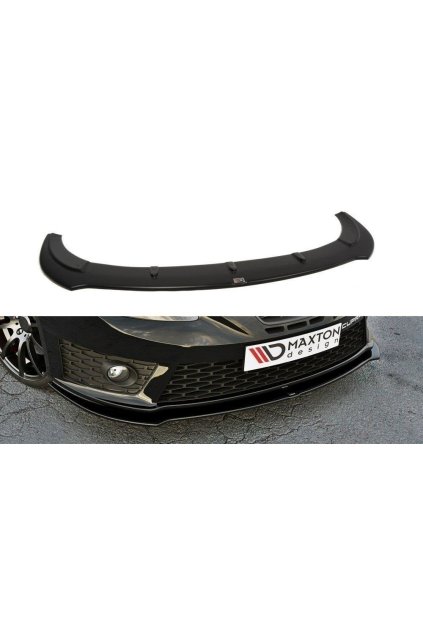 Maxton Design spoiler pod přední nárazník ver.1 pro Seat Leon Cupra Mk2, černý lesklý plast ABS