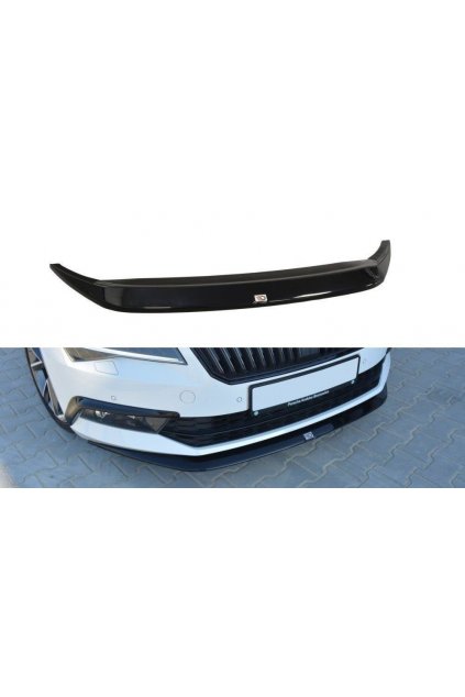 Maxton Design spoiler pod přední nárazník ver.1 pro Škoda Superb Mk3, černý lesklý plast ABS