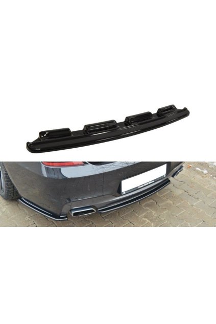 Maxton Design středový spoiler zadního nárazníku bez žebrování pro BMW řada 6 F06, černý lesklý plast ABS