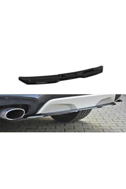 Maxton Design středový spoiler zadního nárazníku pro BMW X4 F26, černý lesklý plast ABS, bez žebrování