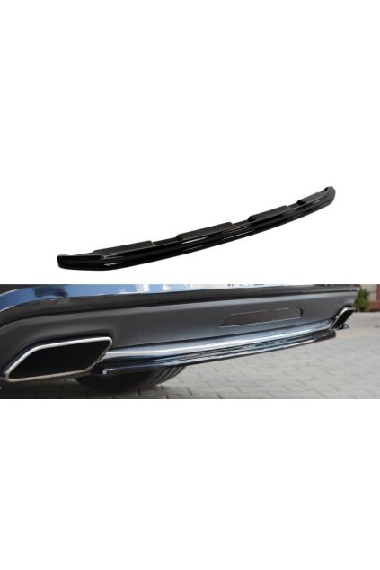 Maxton Design středový spoiler zadního nárazníku pro Mercedes CLS C 218/AMG-Line, černý lesklý plast ABS, bez žebrování