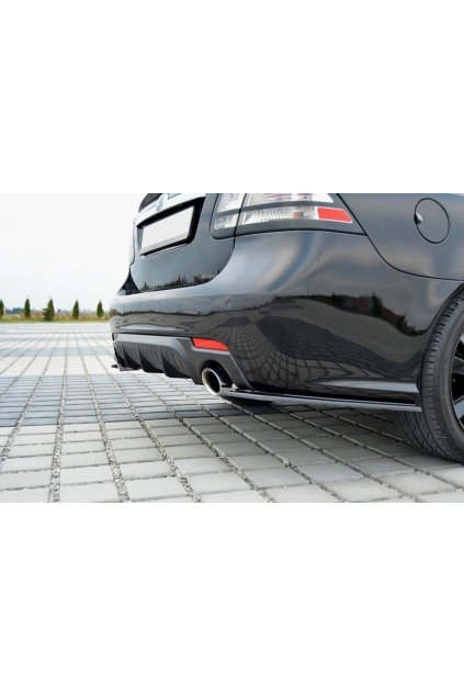 Maxton Design boční difuzory pod zadní nárazník pro Saab 9-3 Aero/Mk2 Facelift, černý lesklý plast ABS