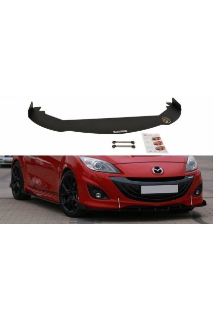 Maxton Design "Racing" spoiler pod přední nárazník pro Mazda 3 Mk2 MPS, plast ABS bez povrchové úpravy