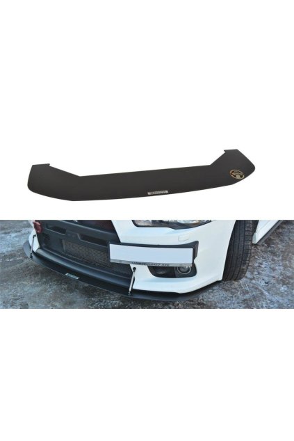 Maxton Design "Racing" spoiler pod přední nárazník ver.2 pro Mitsubishi Lancer Evo Mk10, plast ABS bez povrchové úpravy