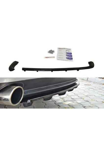 Maxton Design středový spoiler zadního nárazníku s žebrováním pro Alfa Romeo 159, plast ABS bez povrchové úpravy, pro vozy s koncovkou vlevo