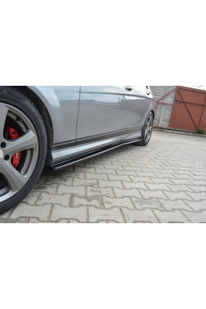 Maxton Design difuzory pod boční prahy pro Mercedes třída C W204/AMG-Line, plast ABS bez povrchové úpravy