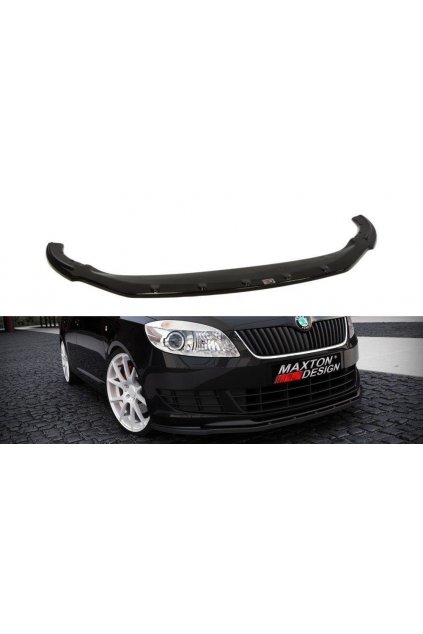 Maxton Design spoiler pod přední nárazník pro Škoda Fabia Mk2, carbon-Look, facelift, r.v. 2010-2014
