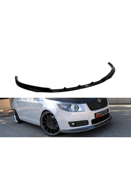 Maxton Design spoiler pod přední nárazník pro Škoda Fabia Mk2, carbon-Look, předfacelift, r.v. 2007-2010
