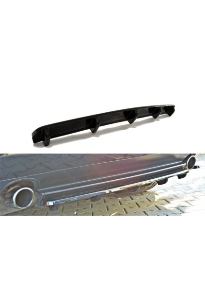 Maxton Design středový spoiler zadního nárazníku s žebrováním pro Alfa Romeo 159, plast ABS bez povrchové úpravy, pro vozy s jednoduchou koncovkou na každé straně