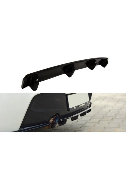 Maxton Design středový spoiler zadního nárazníku s žebrováním pro BMW řada 1 F20- F21, plast ABS bez povrchové úpravy