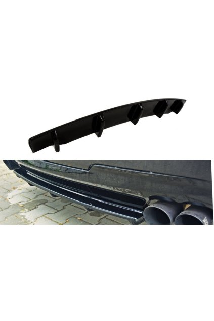 Maxton Design středový spoiler zadního nárazníku pro BMW řada 5 F10- F11, carbon-Look, pro dvojité koncovky na obou stranách