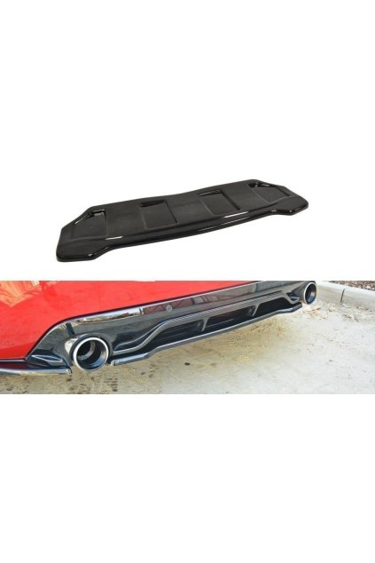 Maxton Design středový spoiler zadního nárazníku bez žebrování pro Peugeot 308 Mk2 GTI, plast ABS bez povrchové úpravy
