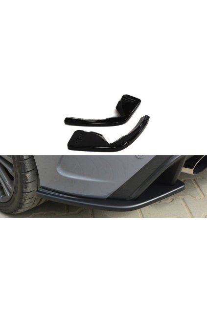 Maxton Design boční difuzory pod zadní nárazník pro Ford Focus RS Mk3, plast ABS bez povrchové úpravy