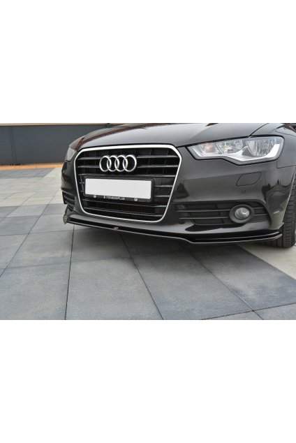 Maxton Design spoiler pod přední nárazník ver.1 pro Audi A6 C7, černý lesklý plast ABS