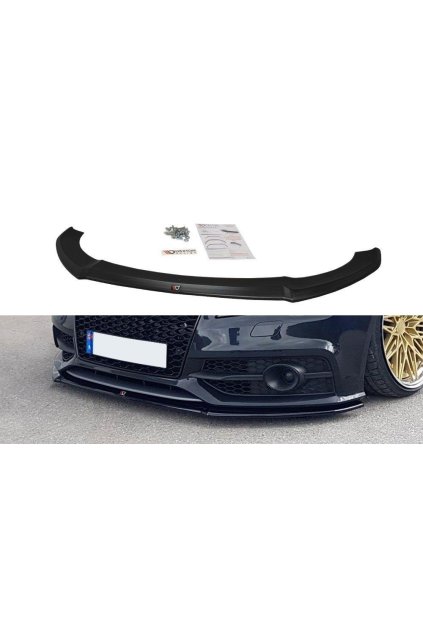 Maxton Design spoiler pod přední nárazník ver.1 pro Audi A7, S7 C7, černý lesklý plast ABS