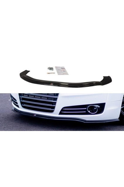 Maxton Design spoiler pod přední nárazník ver.1 pro Audi A8 D4, černý lesklý plast ABS