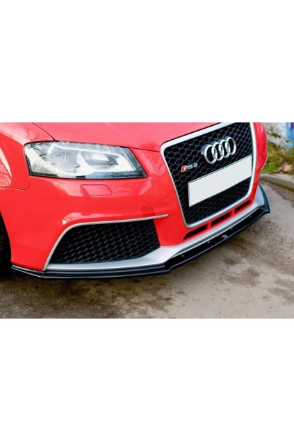 Maxton Design spoiler pod přední nárazník ver.1 pro Audi RS3 8P, černý lesklý plast ABS