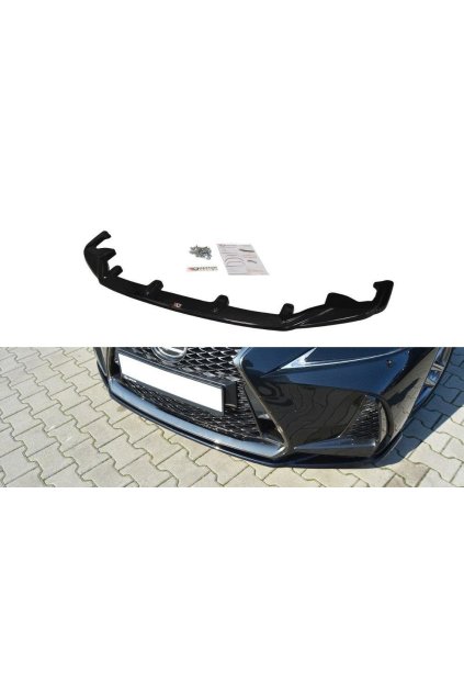 Maxton Design spoiler pod přední nárazník ver.1 pro Lexus IS Mk3 Facelift, černý lesklý plast ABS