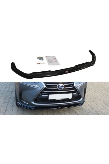Maxton Design spoiler pod přední nárazník ver.1 pro Lexus NX Mk1, černý lesklý plast ABS