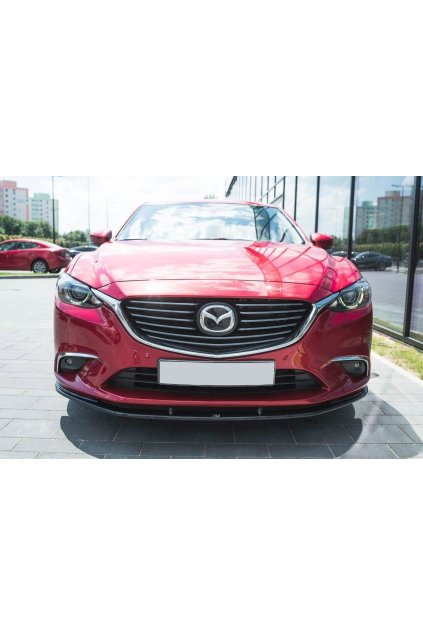 Maxton Design spoiler pod přední nárazník ver.1 pro Mazda 6 Mk3 FL, černý lesklý plast ABS