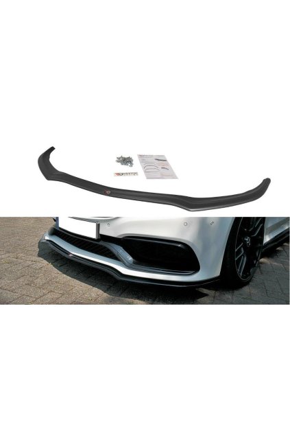 Maxton Design spoiler pod přední nárazník ver.1 pro Mercedes třída C W205/C63 AMG, černý lesklý plast ABS, Coupe