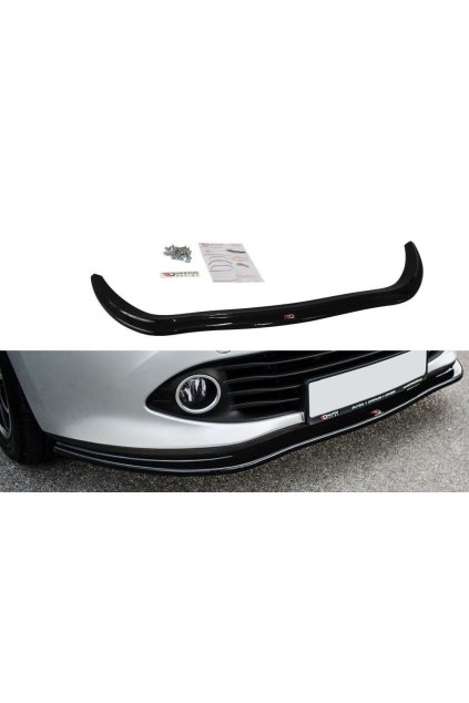 Maxton Design spoiler pod přední nárazník ver.1 pro Renault Clio Mk4, černý lesklý plast ABS