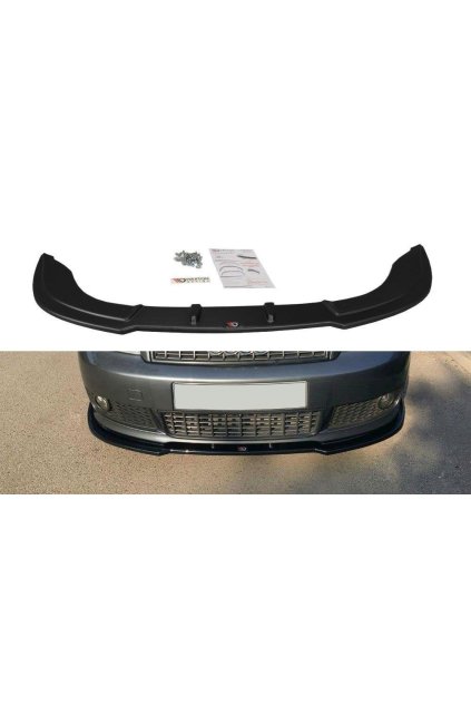 Maxton Design spoiler pod přední nárazník ver.2 pro Audi A4 B6, černý lesklý plast ABS