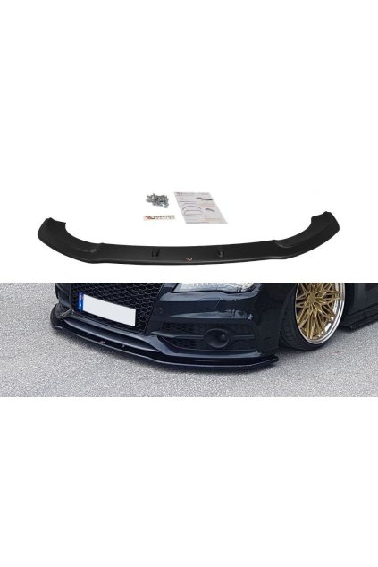 Maxton Design spoiler pod přední nárazník ver.2 pro Audi A7, S7 C7, černý lesklý plast ABS