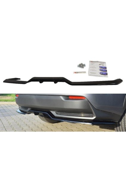 Maxton Design středový spoiler zadního nárazníku s žebrováním pro Lexus NX Mk1, černý lesklý plast ABS