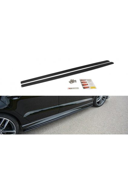 Maxton Design difuzory pod boční prahy pro Audi A3, S3 8V, 8V FL, plast ABS bez povrchové úpravy, Sedan