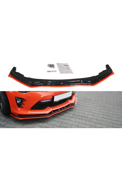 Maxton Design spoiler pod přední nárazník ver.4 pro Toyota GT86 FL, plast ABS bez povrchové úpravy, s červenou linkou