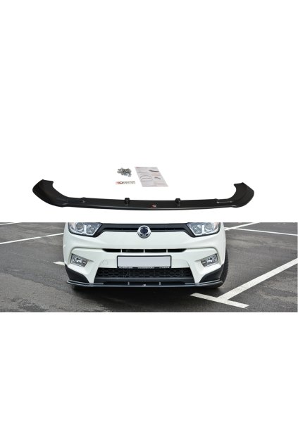 Maxton Design spoiler pod přední nárazník ver.1 pro SsangYong Tivoli, černý lesklý plast ABS
